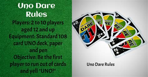 rules for uno dare|Official UNO Dare Rules